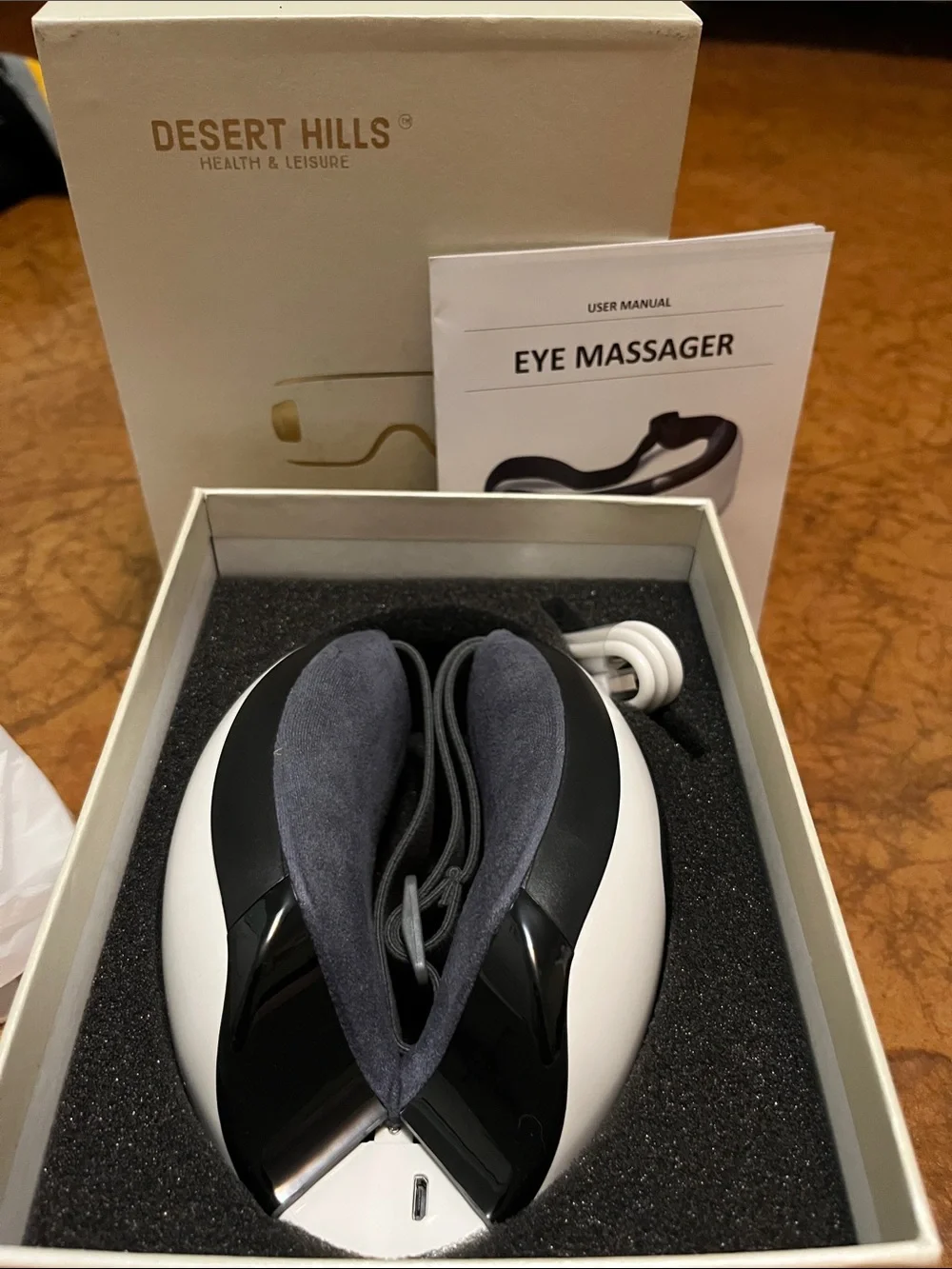 Desert Hills White & Black Eye Massager - Soothing Eye Therapy
